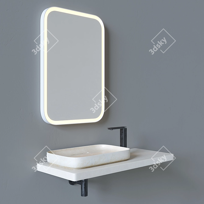 Elevate your Bathroom with Agape Petra Sink 3D model image 6