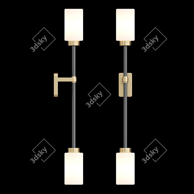 Hanston A Glass Wall Lamp - Elegant Lighting Solution 3D model image 1