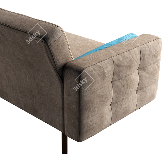 Nappa Convertible Sofa: Comfort, Style, and Versatility 3D model image 4