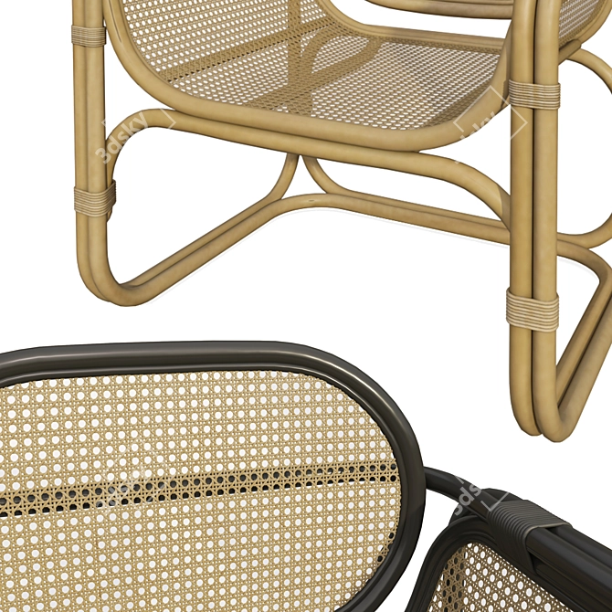 Tropical Rattan Wicker Chair 3D model image 8