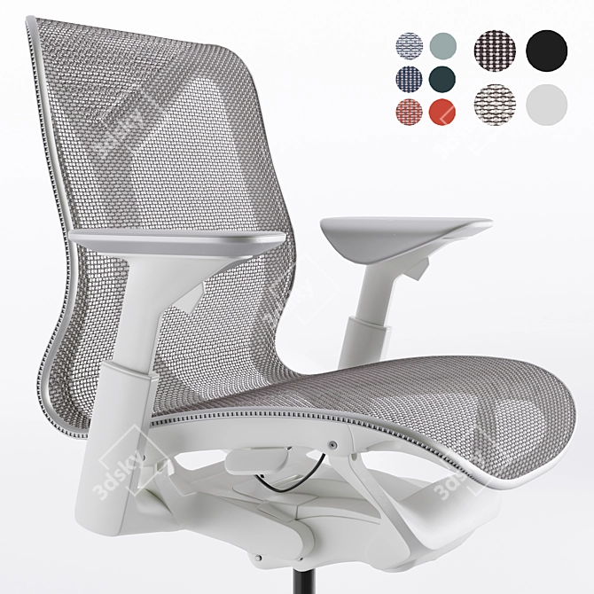 Ergonomic Low-Back Cosm Chair 3D model image 2