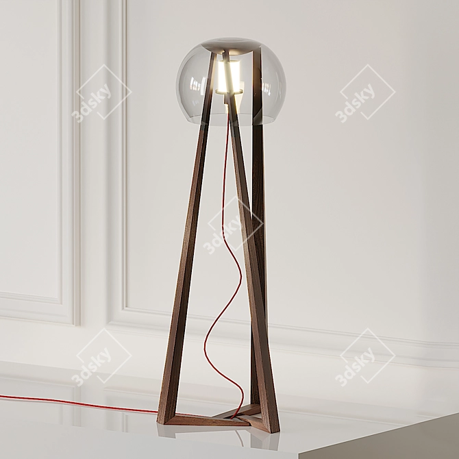 Sleek Compass Floor Lamp 3D model image 1
