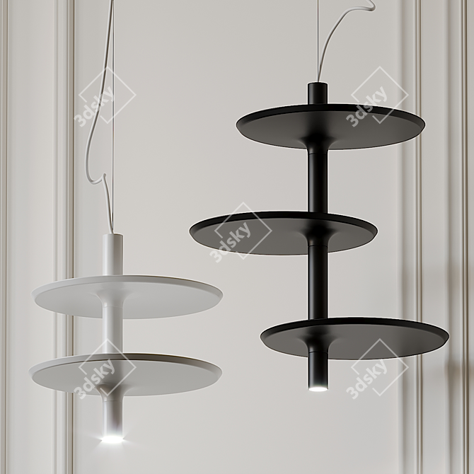Elegant Victoria Pendant Lighting 3D model image 1