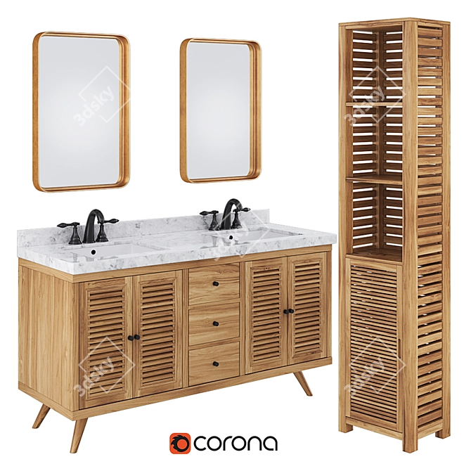 Harper Vanity Combo: Classic American Style 3D model image 1