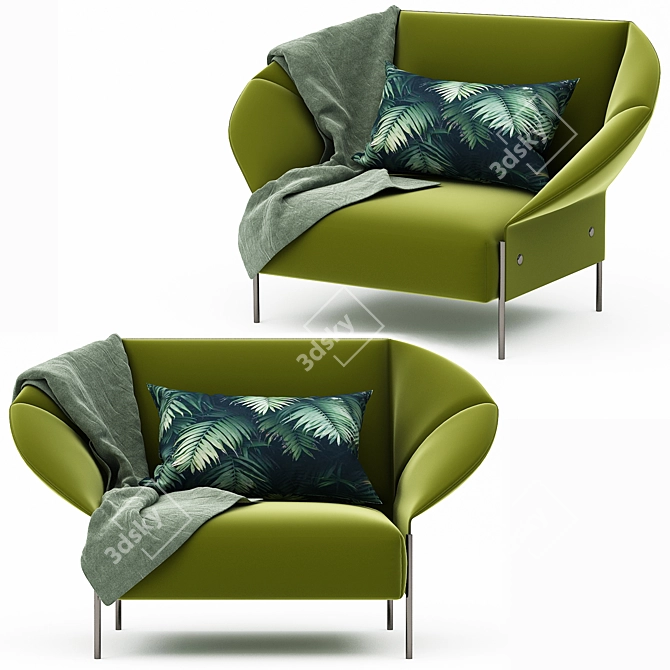 Contemporary Chic Armchair 3D model image 2