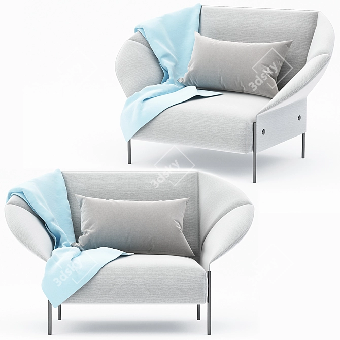 Contemporary Chic Armchair 3D model image 3