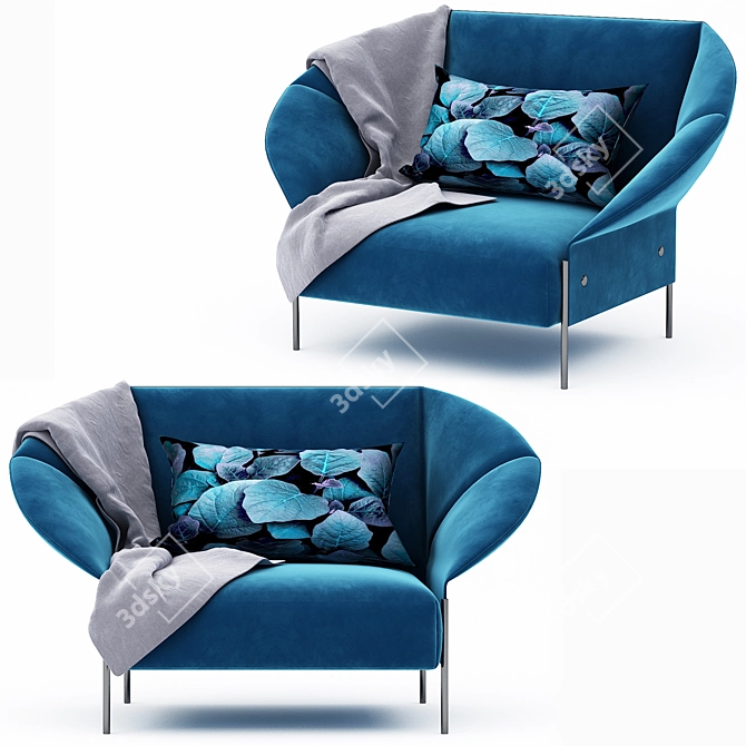 Contemporary Chic Armchair 3D model image 4