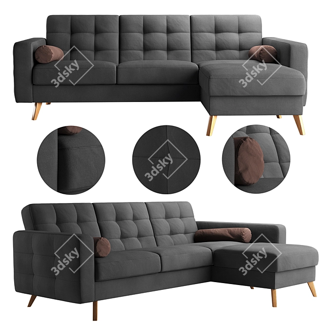 Nappa Corner: Compact Comfort with Sleep Function 3D model image 1