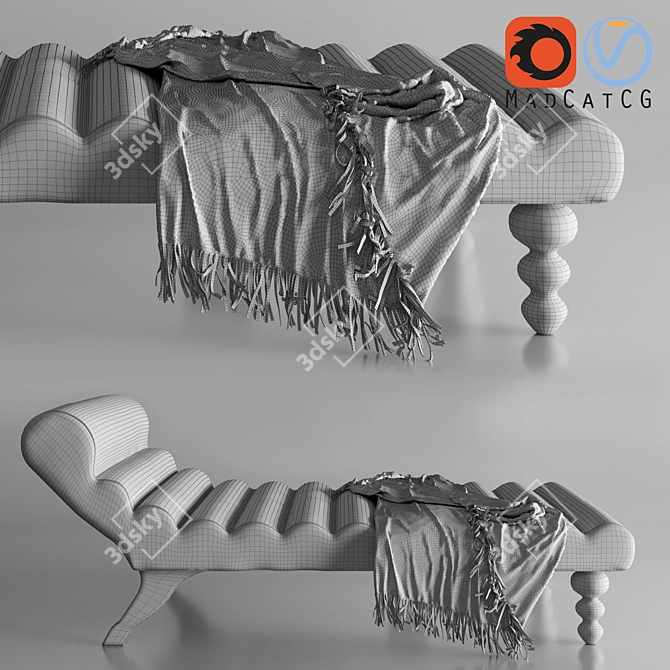 Contemporary Chaise Lounge with Detailed Design 3D model image 2