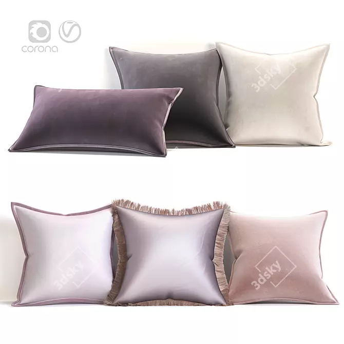 Luxurious Brabbu Pillow Set: Essential Collection 3D model image 1