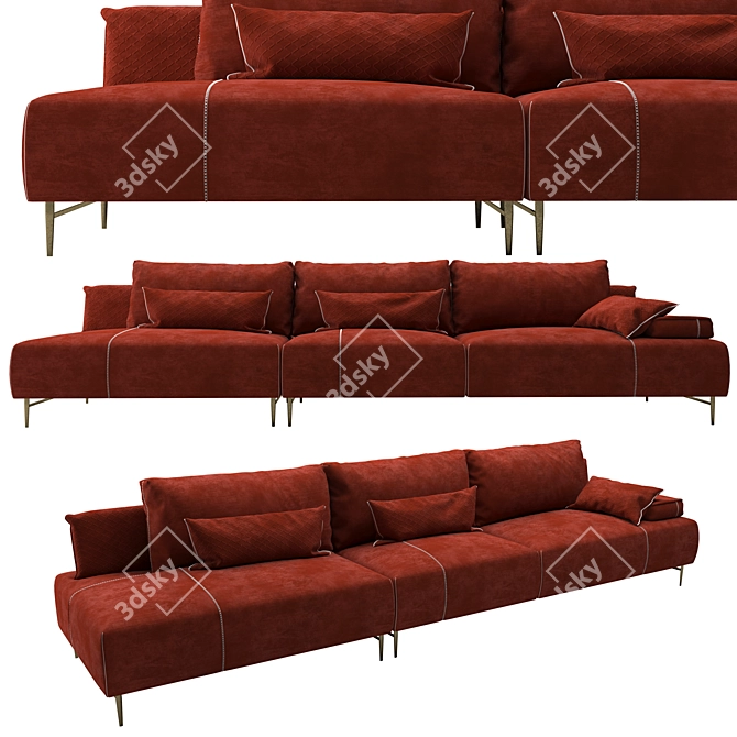 Gammarr SAKS Sofa: Modern Elegance 3D model image 1