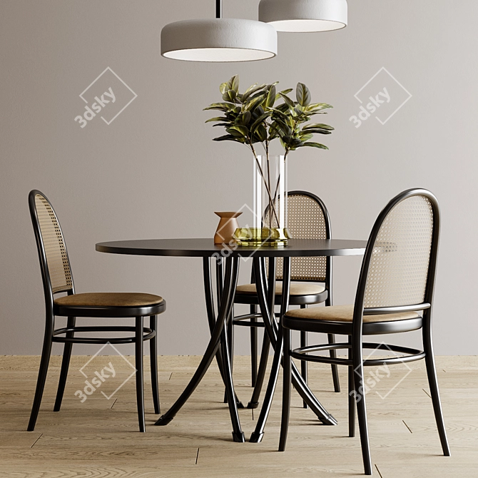 Thonet Vienna - Elegant Table & Chairs 3D model image 1