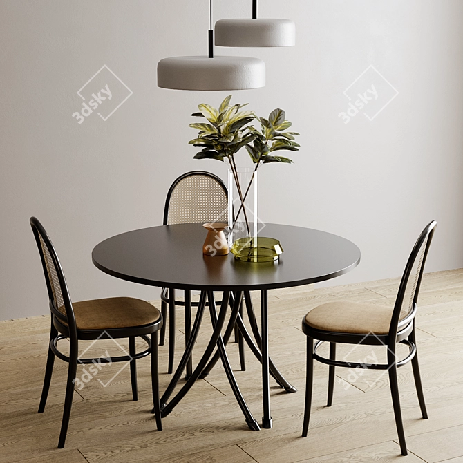 Thonet Vienna - Elegant Table & Chairs 3D model image 3