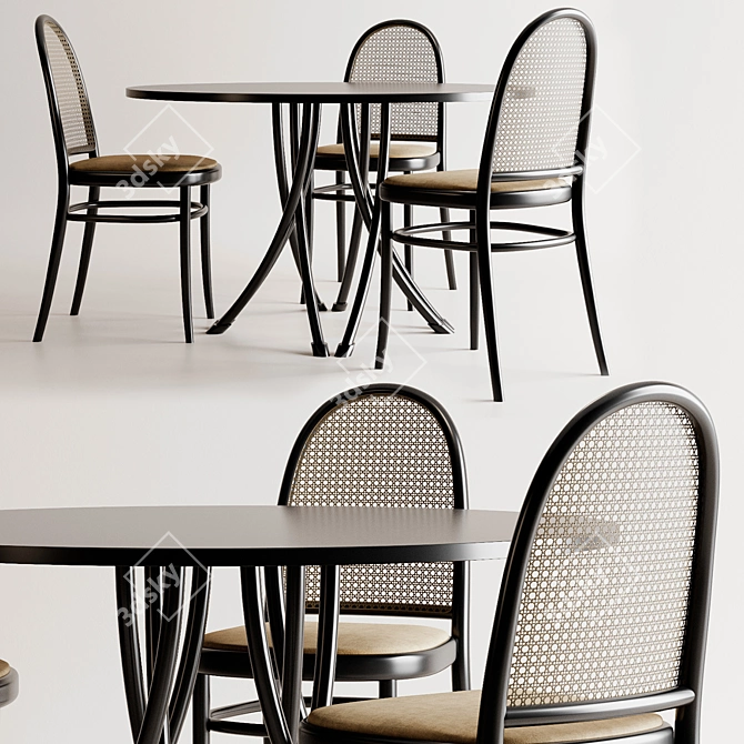 Thonet Vienna - Elegant Table & Chairs 3D model image 9