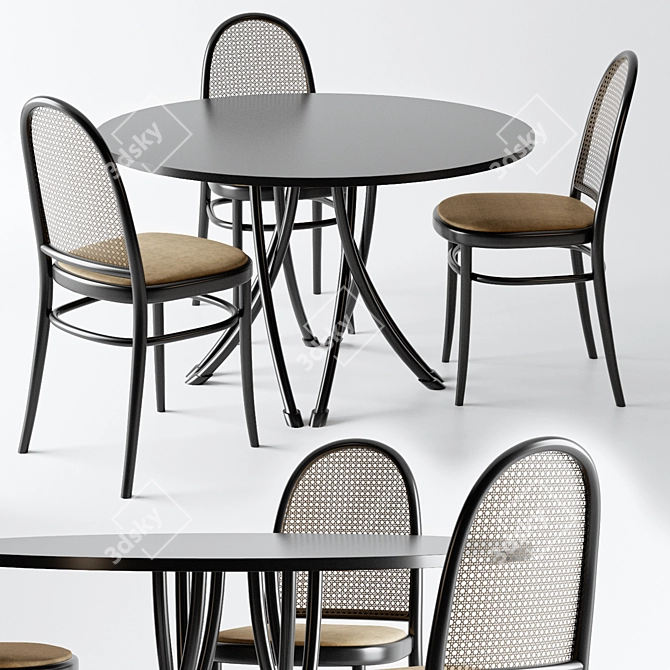 Thonet Vienna - Elegant Table & Chairs 3D model image 15