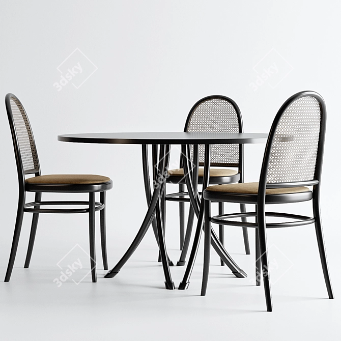 Thonet Vienna - Elegant Table & Chairs 3D model image 16