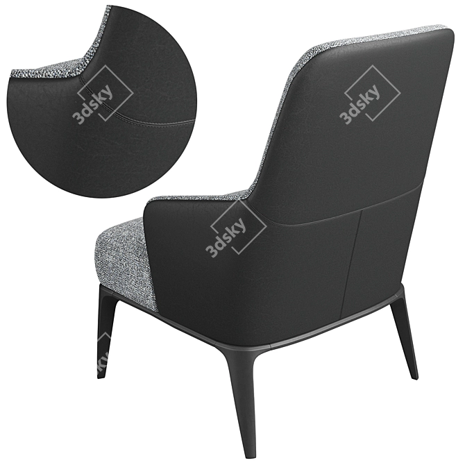 Compact Armchair - 670x650xH950 3D model image 4