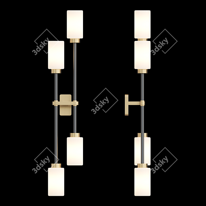 Elegant Glass Wall Sconce 3D model image 1