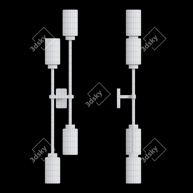 Elegant Glass Wall Sconce 3D model image 3