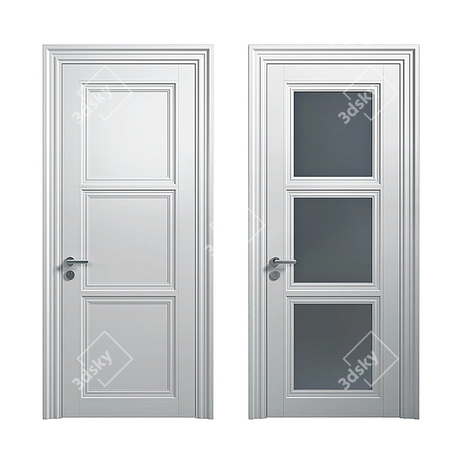 Sleek Volhovec CENTRO Door Set 3D model image 1