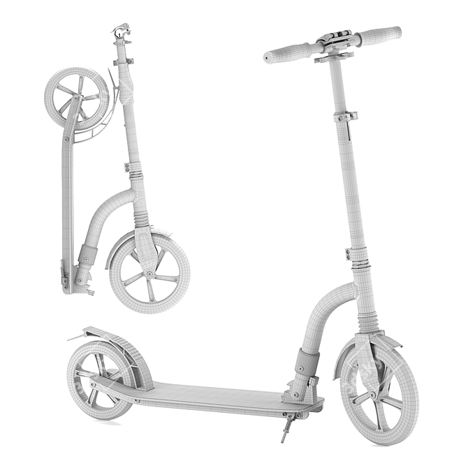 Playful Foldable Scooter 3D model image 5