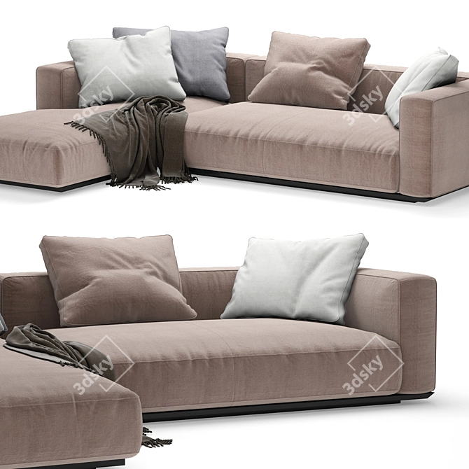 Stunning Grandemare Sofa: 270x205cm 3D model image 2