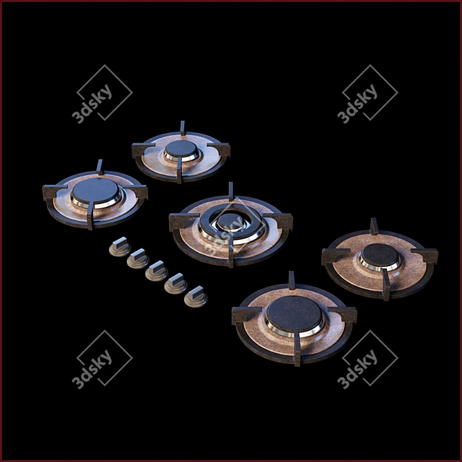 Reginox Pitt Elbrus: Integrated Gas Cooktop 3D model image 6