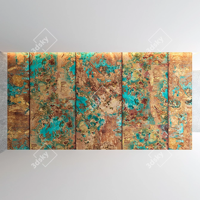 Elegance in Patina Glaze: MUANCE Wallpaper 3D model image 1