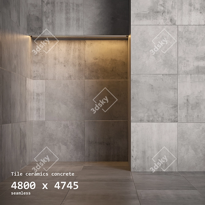 Artistic Concrete Tile 3D model image 1