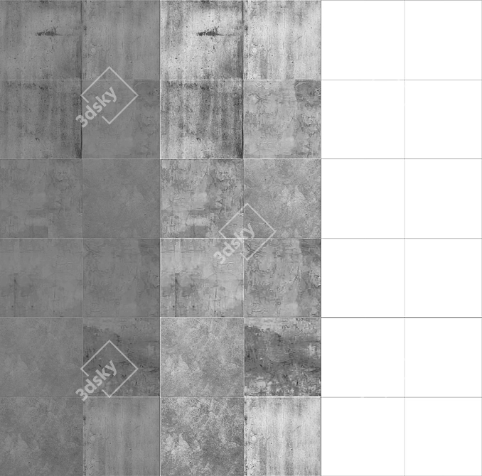 Artistic Concrete Tile 3D model image 3