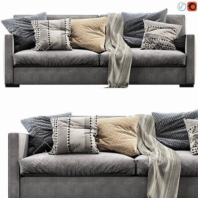 Sleek Meridiani Belmon Sofa 3D model image 1