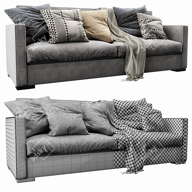 Sleek Meridiani Belmon Sofa 3D model image 3