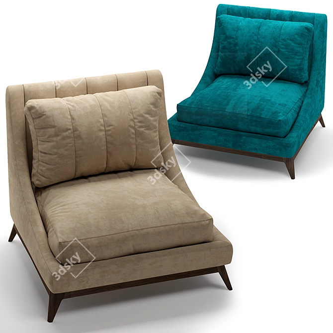 Galatea Armchair by Annibale Colombo 3D model image 2
