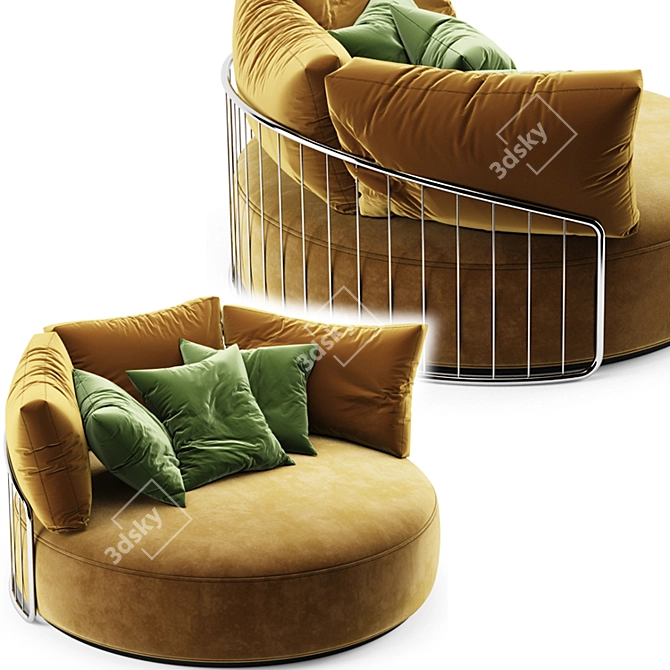 Elegance in Circles: CHARLESTON Sofa 3D model image 3