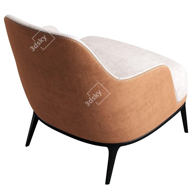 Poly F Armchair: Sleek Design, Optimal Comfort 3D model image 4