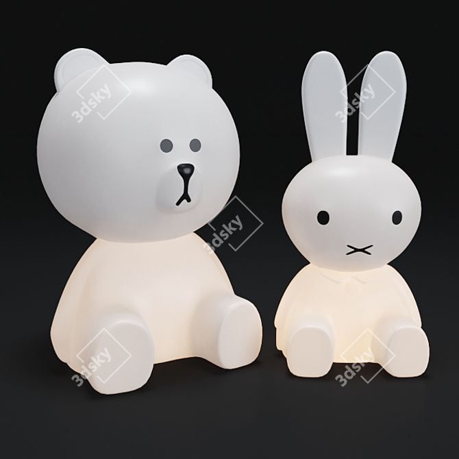 Mr Maria Lamp Collection: Miffy & Brown Bear 3D model image 4