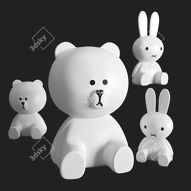 Mr Maria Lamp Collection: Miffy & Brown Bear 3D model image 6