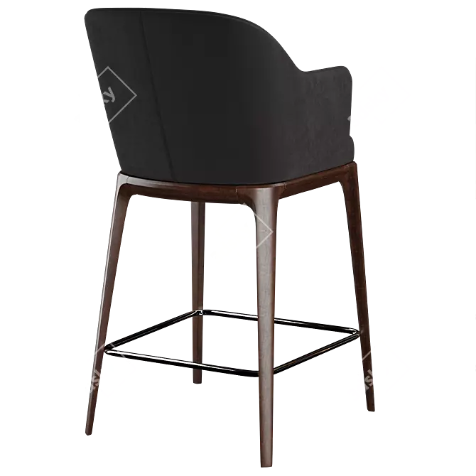 Modern Gray Bar Table 3D model image 4