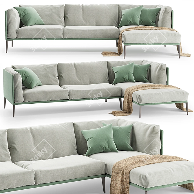 Modern Novamobili Kubi Sofa Chaise 3D model image 1