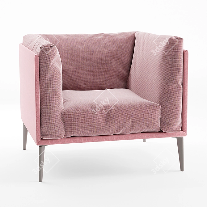Elegant Modern Kubi Armchair 3D model image 1