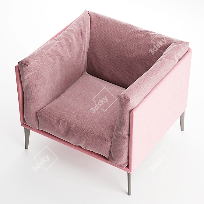 Elegant Modern Kubi Armchair 3D model image 3