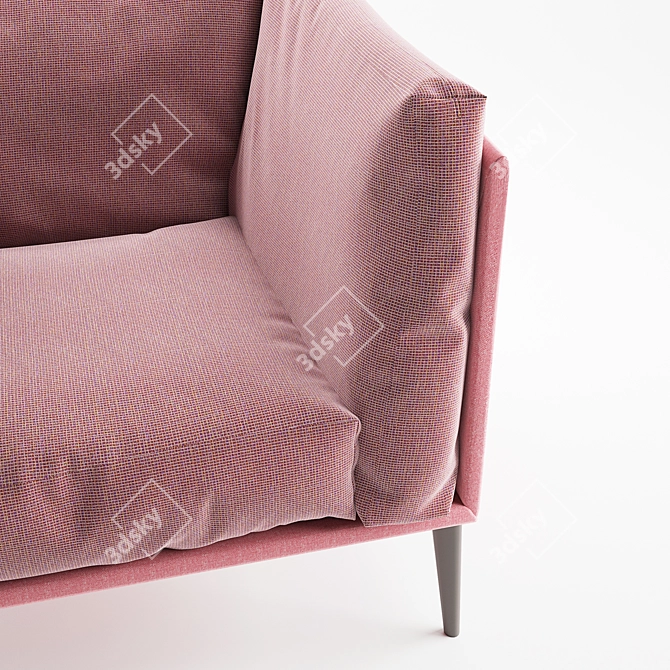 Elegant Modern Kubi Armchair 3D model image 4