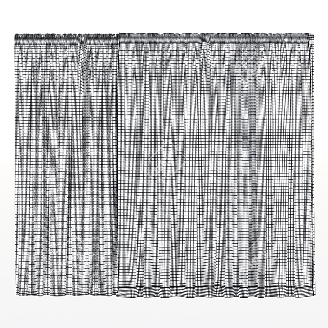 Elegant Window Curtains Set 3D model image 4