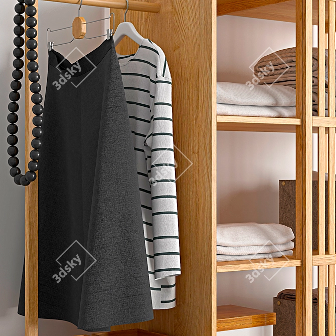 Nordkisa Bamboo Sliding Wardrobe 3D model image 2