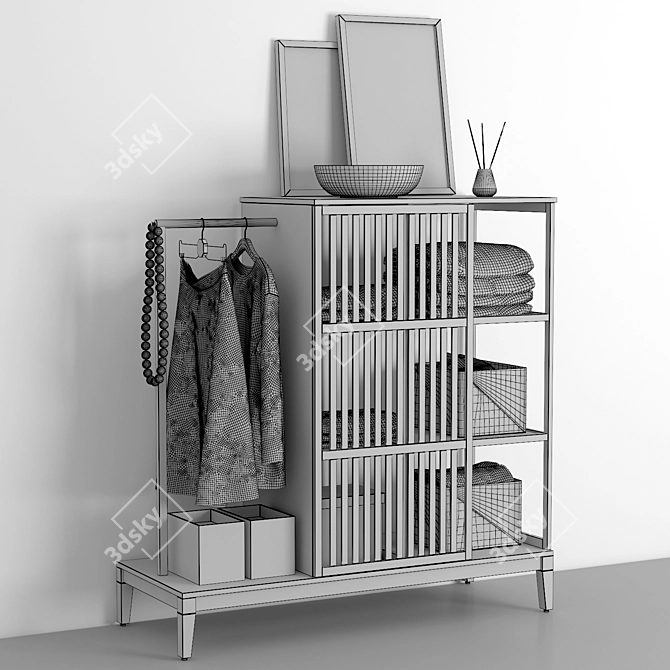 Nordkisa Bamboo Sliding Wardrobe 3D model image 5