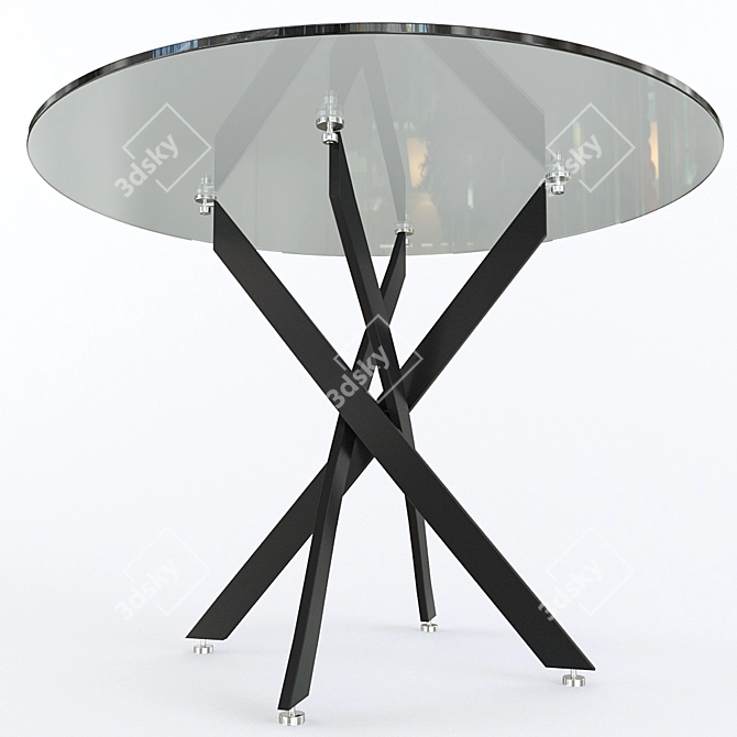 Modern Glass Top Woodville Komo Black Table 3D model image 2