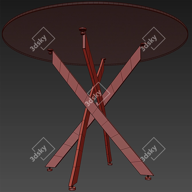 Modern Glass Top Woodville Komo Black Table 3D model image 3