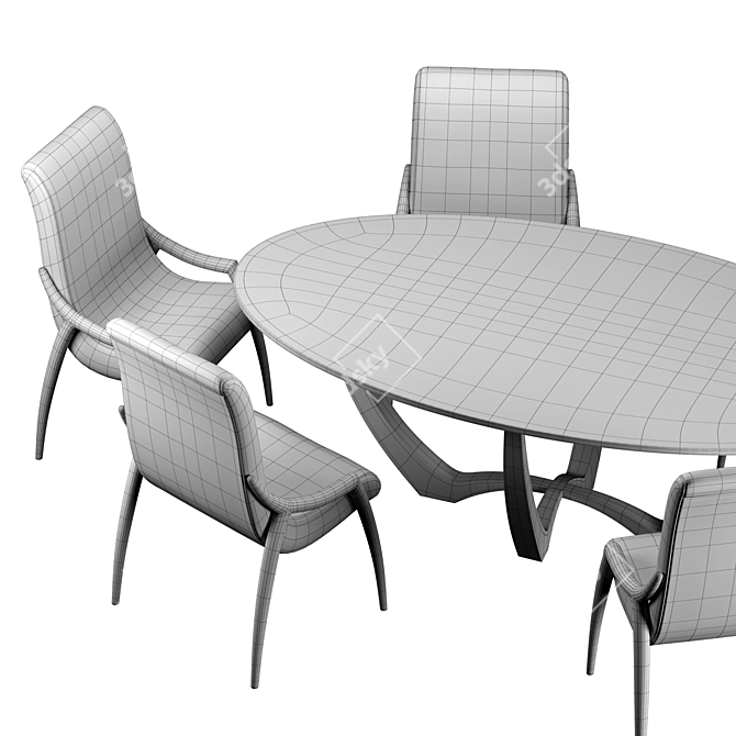 Bizzotto Symphony Oval Table & Chair 3D model image 5