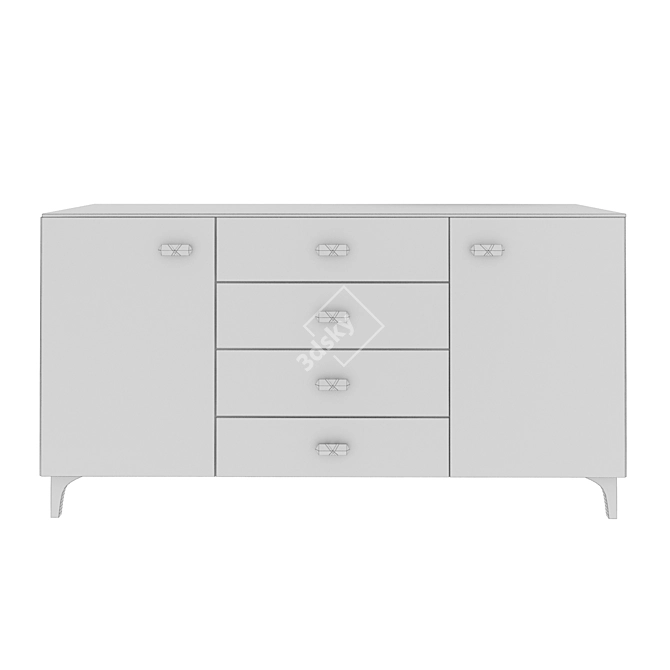 Frost Glass Chest: Handcrafted Elegance 3D model image 5