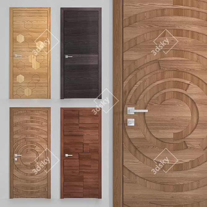 Dorian Colore Door Collection - EXA, COSTA, TWIST, STRADIVARI 3D model image 1